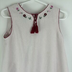 Vintage Koala Kids Floral Dress 48mo Button Back Ribbed Corduroy-Style